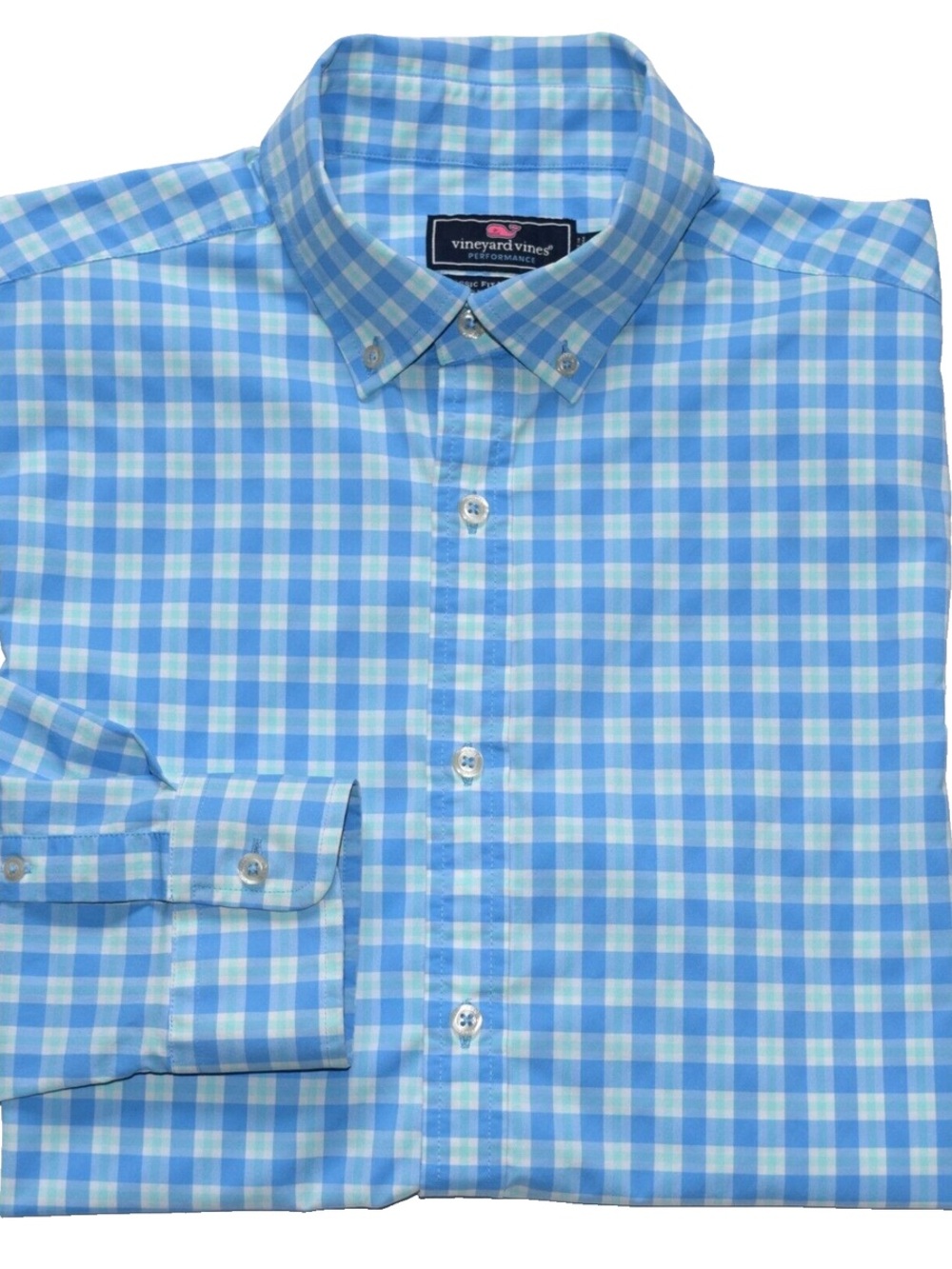 Vineyard Vines Men’s Blue Plaid Button-Down Classic Fit Murray Shirt